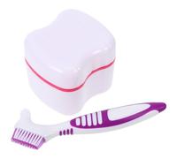 Totority Kit de Caja de Baño Rojo de Plástico con Cepillo Limpiador | Viajes, Almacenamiento Compacto, Protección contra Polvo, Conjunto Completo