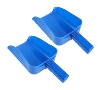 Totority Pala para Alimento de Granja Grande 2 Piezas Azul de Plástico Grueso 23x15 Cm con Mango Ergonómico para Alimentación de Aves de Corral y Manejo de Suministros Agrícolas