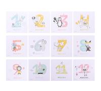 Totority Pegatina del Mes Neonatal en Papel Diseño de Animales Creativos para Fotos de Recién Nacido y Obsequio Original Baby Shower
