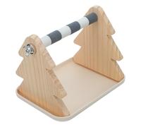 Totority Percha para Pájaros Pequeños y Loros con Bandeja Desmontable de Madera y Plástico para Actividades en Mesa y Fácil Limpieza