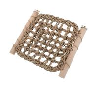 Totority Percha para Trepar del Loro Cuerda de Paja y Madera, Soporte Estable para Conures, Plataforma para Descanso en Ambiente de Jaula, Juguete Volador para Aves