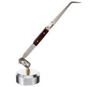 Totority Pinza para Joyería, Pinzas de Metal de Acero Inoxidable, Antideslizantes, de Boca Curva, Soporte Giratorio 360°, Color Plata, para Manualidades y Trabajo de Precisión