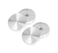 Totority Pletina Aluminio Disco Redondo de Aleación para Base Rosca en Mesa de Vidrio y Mesa de Té, 4 Piezas de Aluminio Macizo para Oficina y Hotel