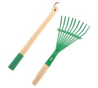 Totority Rastrillo Desmontable de Hierro con Mango de Madera, Herramienta de Jardinería Infantil Multifuncional, Rastrillo Pequeño para Hojas, Adecuado para Actividades al Aire Libre