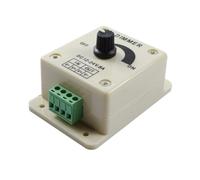 Totority Regulador de Intensidad de Pared para Control de Brillo y Carcasa de Plástico Blanco Pwm 12v 8a Perilla Ajustable para Panel LED