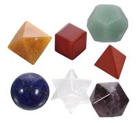 Totority Set de 7 Cristales Naturales de Chakra en Forma de Sólidos Platónicos para Meditación y Sanación con Cristal, Adecuado para Relajación y Terapias