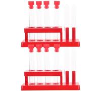 Totority Soporte para Tubos de Ensayo de Plástico con Gradilla y Tapones, Almacenamiento Conveniente y Clasificación para Experimentos y Guardado de Líquidos Color Color Aleatorio