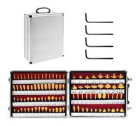 TOTOWOOD Juego de brocas de enrutador de 1/4 pulgadas, juego de 100 brocas de enrutador con caja de almacenamiento de aluminio, brocas de carburo de tungsteno para carpintería