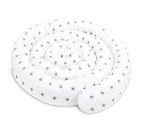 Totsy Baby Almohada para Dormir de Lado algodón 300 cm Algodón - cojin Cervical Enrollable Lavable Cojines Grandes Almohada para el Cuerpo Oeko-Tex Blanco con Estrellas Grises.
