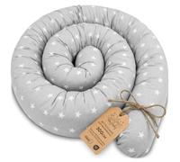 Totsy Baby Almohada para Dormir de Lado algodón 300 cm Algodón - cojin Cervical Enrollable Lavable Cojines Grandes Almohada para el Cuerpo Oeko-Tex Gris con Estrellas Blancas