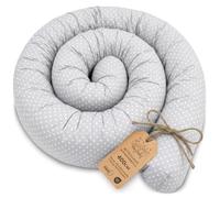 Totsy Baby Almohada para Dormir de Lado algodón 400 cm Algodón - cojin Cervical Enrollable Lavable Cojines Grandes Almohada para el Cuerpo Oeko-Tex Lunares en Gris