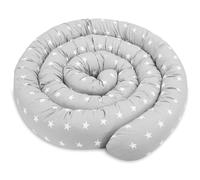 Totsy Baby Almohada para Dormir de Lado algodón 400 cm Algodón - cojin Cervical Enrollable Lavable Cojines Grandes Almohada para el Cuerpo Oeko-Tex Gris con Estrellas Blancas