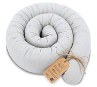 Totsy Baby Almohada para Dormir de Lado, Almohada para el Cuerpo de Serpiente 150 cm Algodón - cojin Cervical Enrollable Lavable Cojines Grandes Almohada para el Cuerpo Oeko-Tex Gris B