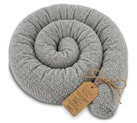 Totsy Baby Almohada para Dormir de Lado, Almohada para el Cuerpo de Serpiente 200 cm Algodón - cojin Cervical Enrollable Lavable Cojines Grandes Almohada para el Cuerpo Gris Claro D