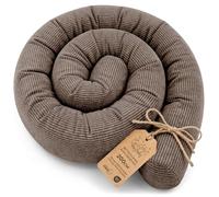 Totsy Baby Almohada para Dormir de Lado, Almohada para el Cuerpo de Serpiente 200 cm Pana - cojin Cervical Enrollable Lavable Cojines Grandes Almohada para el Cuerpo Certificado Oeko-Tex Marrón B