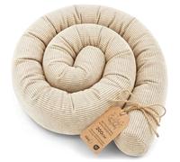 Totsy Baby Almohada para Dormir de Lado, Almohada para el Cuerpo de Serpiente 200 cm Pana - cojin Cervical Enrollable Lavable Cojines Grandes Almohada para el Cuerpo Certificado Oeko-Tex Beige C