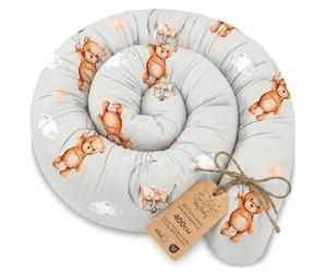 Totsy Baby Almohada para Dormir de Lado, Almohada para el Cuerpo de Serpiente 400 cm Algodón - cojin Cervical Enrollable Lavable Cojines Grandes Almohada para el Cuerpo Oeko-Tex Osos de Peluche