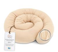Totsy Baby Almohada para Dormir de Lado Muselina, Almohada para el Cuerpo de Serpiente 300 cm Algodón - cojin Cervical Enrollable Lavable Cojines Grandes Almohada para el Cuerpo Oeko-Tex Beige Claro