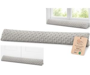 Totsy Baby Burlete Puerta Entrada frío 300 cm - Bajo Puerto y Ventana Cortavientos Decorativo Ideal para aislar el frío en el hogar Ventanas y cojín para habitación Infantil Minky Oeko-Tex Gris Claro