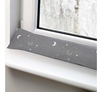 Totsy Baby Burlete Puerta Entrada frío 90 cm - Bajo Puerto y Ventana Cortavientos Decorativo Ideal para aislar el frío en el hogar Ventanas y cojín para habitación Infantil Algodón Oeko-Tex Luna