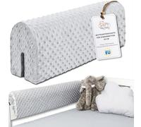 Totsy Baby Chichoneras Cuna Parachoques cunas Bebe 70 cm - Protector Anti caida y Golpe Espuma de Barrera Seguridad niños y niñas para Cama Protection de Valla y Borde Infantil Gris Claro