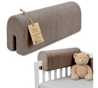 Totsy Baby Chichoneras Cuna Parachoques cunas Bebe 80 cm - Protector Anti caida y Golpe Espuma de Barrera Seguridad niños y niñas para Cama Protection de Valla y Borde Infantil Pana Oeko-Tex Marrón