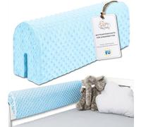 Totsy Baby Chichoneras Cuna Parachoques cunas Bebe 80 cm - Protector Anti caida y Golpe Espuma de Barrera Seguridad niños y niñas para Cama Protection de Valla y Borde Infantil Azul