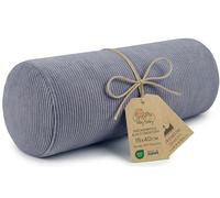 Totsy Baby Cojín cilíndrico Cervical Lumbar y para Rodillas 40x15 cm para Dormir y Yoga - Almohada de Espuma con Funda de Terciopelo Oeko-Tex Color Vaquero Pana