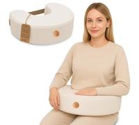 Totsy Baby Cojín de Lactancia con Espuma viscoelástica - Almohada ergonómica para amamantar bebé Soporte cómodo para mamá y lactante Ideal para Embarazo y Postparto Beige