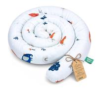 Totsy Baby Cojín Serpiente XXL Almohada de Cama Cojín de Lactancia Rollo de Cama Protector de Borde de Cama Cojín Decorativo Alrededor de Cama Serpiente XL Azul Marino con Arcoiris 200 cm Oeko-Tex