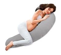 Totsy Baby Cojin Embarazo 190cm - Almohada para Dormir de Lado Almohadas Alargada para abrazar Ideal para Descanso y Maternidad Embarazadas Forma en C Oeko-Tex