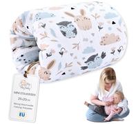 Totsy Baby Cojin Lactancia Bebe 20 cm - Cojín de Manga o Brazalete para alimentación del bebé Pequeño Almohada por niñas y niños Cojines Embarazada Dormir y Lactancia Oeko-Tex Búhos Blancos