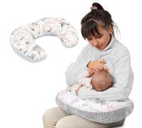Totsy Baby Cojin Lactancia y Embarazada 130 cm - Almohada por lactante bebé cojín de Embarazo por Dormir o Cojines Maternidad Minky para Mujeres Embarazadas y Bebe Oeko-Tex Rosa Salvaje Gris