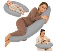 Totsy Baby Cojin Lactancia y Embarazo 190cm - Almohada para Dormir de Lado Descanso y relajación Ideal para futuras mamás Forma en C Oeko-Tex