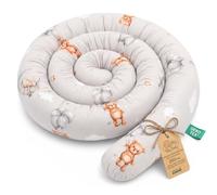 Totsy Baby Cojín Serpiente XXL Almohada de Cama Cojín de Lactancia Rollo de Cama Protector de Borde de Cama Cojín Decorativo Alrededor de Cama Serpiente XL Osos de Peluche 200 cm Oeko-Tex