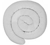 Totsy Baby Cojín Serpiente XXL Almohada de Cama Cojín de Lactancia Rollo de Cama Protector de Borde de Cama Cojín Decorativo Alrededor de Cama Serpiente XL Puntos Blancos sobre Gris 200 cm Oeko-Tex
