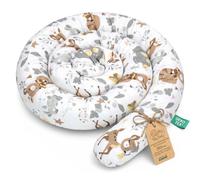 Totsy Baby Cojín Serpiente XXL Almohada de Cama Cojín de Lactancia Rollo de Cama Protector de Borde de Cama Cojín Decorativo Alrededor de Cama Serpiente XL Marrón con Ciervo 150 cm Oeko-Tex