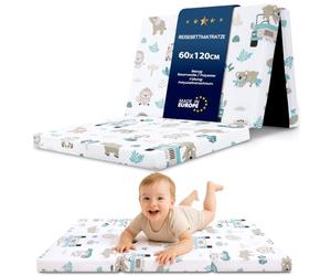 Totsy Baby Colchón Cuna 60x120 cm Plegable para Cuna de Viaje - Funda desenfundable Lavable en Lavadora a 30 Grados & Bolsa incluida - Colchón Bebé Infantil en Espuma Firme África