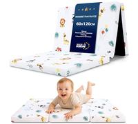 Totsy Baby Colchon Cuna Bebe Plegable 60x120 cm - colchoneta Cama Infantil de Viaje colchón Transpirable y colchones de Espuma con Funda Lavable 60 x 120 cm Safari