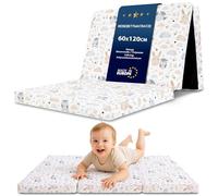Totsy Baby Colchon Cuna Bebe Plegable 60x120 cm - colchoneta Cama Infantil de Viaje colchón Transpirable y colchones de Espuma con Funda Lavable 60 x 120 cm Búhos