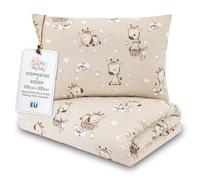 Totsy Baby Edredon Relleno nordico Cama Infantil Algodón - 100x135 - Bebe rellena Juego de Manta 100 x 135 cm con Almohada 40 x 60 cm por niños e niñas Oeko-Tex Jirafas