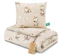 Totsy Baby Edredon Relleno nordico Cama Infantil Algodón - 135x200 - Bebe rellena Juego de Manta 135 x 200 cm con Almohada 80 x 80 cm por niños e niñas Oeko-Tex Jirafas