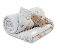 Totsy Baby Manta Bebe Polar Manta para Todo el año 100x75 cm Invierno Doble Cara - Minky algodón calentita Suave Mimosa Infantil recién Nacido - Manta Cuna Carrito Oeko-Tex Ositos de Peluche