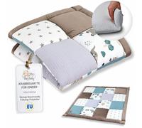 Totsy Baby Manta de Juegos Bebé 100 x 100 cm Acolchada para Suelo - Alfombra Infantil Plegable y Lavable a 30 Grados para Habitación Salón Parque & Viajes - Oeko-Tex África Patchwork