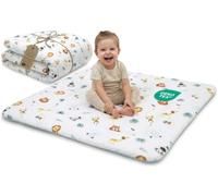 Totsy Baby Manta de Juegos Bebé 100 x 100 cm Acolchada para Suelo - Alfombra Infantil Plegable y Lavable a 30 Grados para Habitación Salón Parque & Viajes - Oeko-Tex Safari