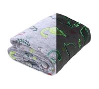 Totsy Baby Manta de Peluche para niños 155x130 cm - Manta para niños Dino decoración Manta habitación Infantil Manta de Peluche Que Brilla en la Oscuridad Manta Polar