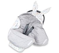 Totsy Baby Manta de porteo y Saco Universal para Silla de Coche Paseo capazo y Carro - 90x90 cm arrullo cobertor Transpirable y Lavable para Cochecito niños y niñas Oeko-Tex Minky Búho Gris Claro
