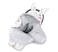 Totsy Baby Manta de porteo y Saco Universal para Silla de Coche Paseo capazo y Carro - 90x90 cm arrullo cobertor Transpirable y Lavable para Cochecito niños y niñas Oeko-Tex Minky Ciervo Gris Claro