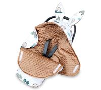 Totsy Baby Manta de porteo y Saco Universal para Silla de Coche Paseo capazo y Carro - 90x90 cm arrullo cobertor Transpirable y Lavable para Cochecito niños y niñas Oeko-Tex Minky África marrón