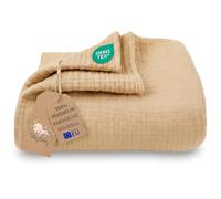 Totsy Baby Manta Muselina bebé algodón 100 x 150 cm - Plaid Gasa Suave Muslin cobija niño Delgada arrullo sábana muselinas mantita Ligera recién Nacido Tejido Transpirable para niños Oeko-Tex Beige